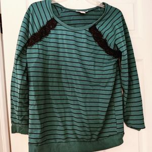 Black lace detail sweater